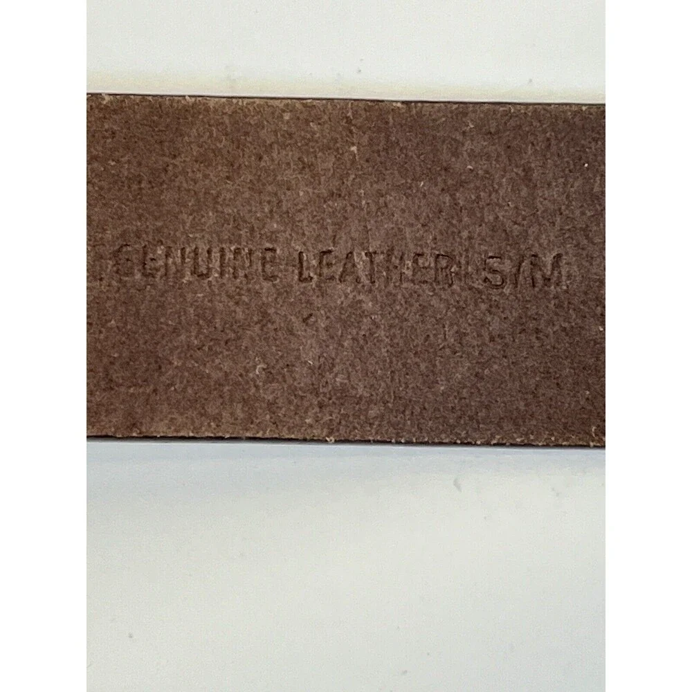 Chico's Belt Antique Gold Hammered Double Ring Closure‎ Taupe/Grey Adjustable - Picture 3 of 7